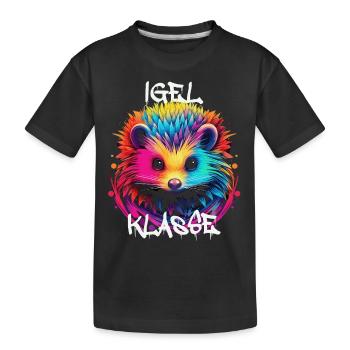 Graffiti Igelklasse Grundschule Klassentier - Kinder Premium Bio T-Shirt - Schwarz - Vorne