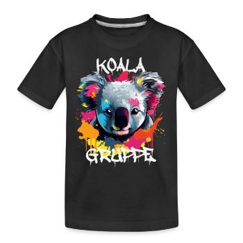 Graffiti Koalagruppe Kindergarten Gruppentier - Kinder Premium Bio T-Shirt - Schwarz - Vorne