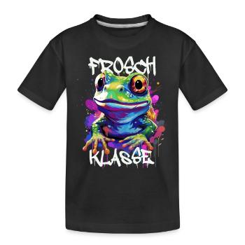 Graffiti Froschklasse Grundschule Klassentier - Kinder Premium Bio T-Shirt - Schwarz - Vorne