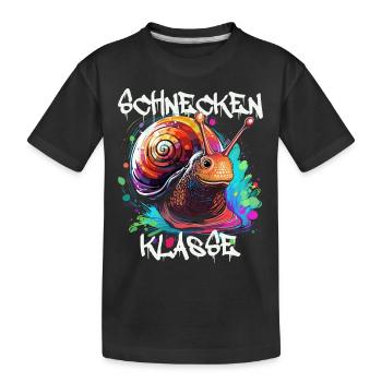 Graffiti Schneckenklasse Grundschule Klassentier - Kinder Premium Bio T-Shirt - Schwarz - Vorne