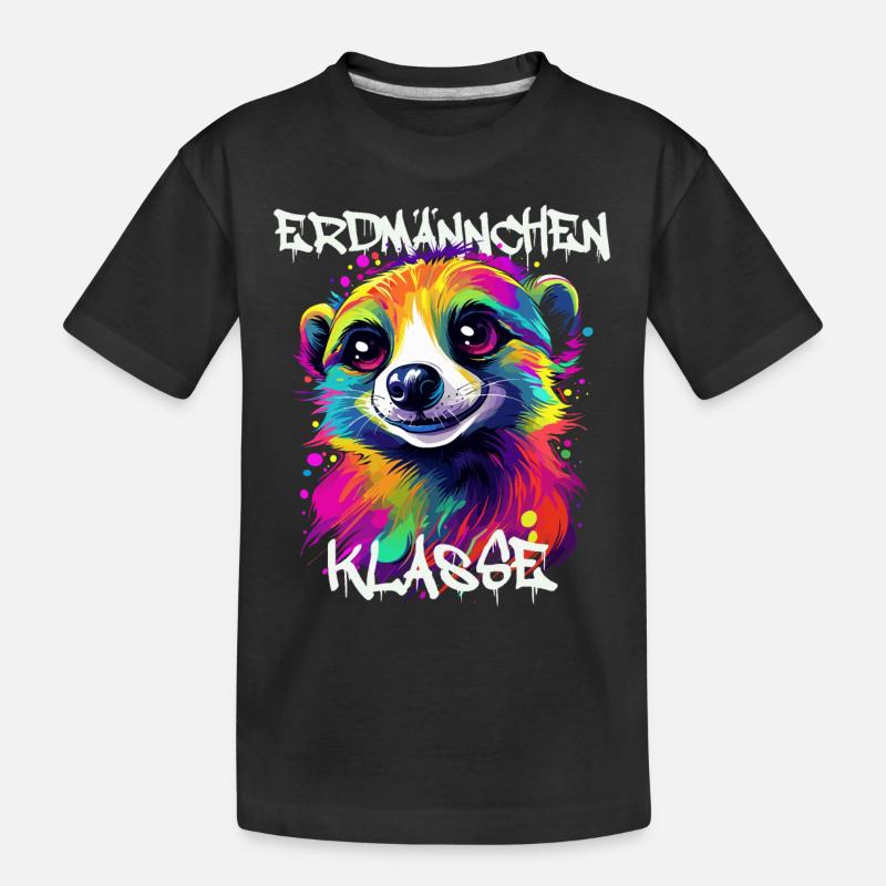 Graffiti Erdmännchenklasse Grundschule Klassentier - Kinder Premium Bio T-Shirt - Schwarz