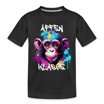 Graffiti Affenklasse Grundschule Klassentier - Kinder Premium Bio T-Shirt - Schwarz - Vorne