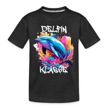 Graffiti Delfinklasse Grundschule Klassentier - Kinder Premium Bio T-Shirt - Schwarz - Vorne