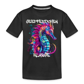 Seepferdchenklasse Grundschule Klassentier - Kinder Premium Bio T-Shirt - Schwarz - Vorne