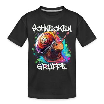 Graffiti Schneckengruppe Kindergarten Gruppentier - Kinder Premium Bio T-Shirt - Schwarz - Vorne