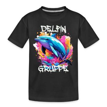 Graffiti Delfingruppe Kindergarten Gruppentier - Kinder Premium Bio T-Shirt - Schwarz - Vorne