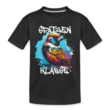 Graffiti Spatzenklasse Grundschule Klassentier - Kinder Premium Bio T-Shirt - Schwarz - Vorne