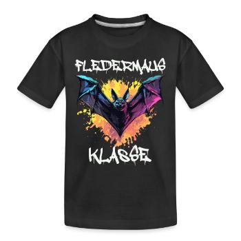 Graffiti Fledermausklasse Grundschule Klassentier - Kinder Premium Bio T-Shirt - Schwarz - Vorne