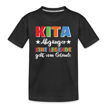 Kindergarten Abschied Hallo Schule ich bin soweit! - Kinder Premium Bio T-Shirt - Schwarz - Vorne