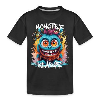 Graffiti Monsterklasse Grundschule Klassentier 01 - Kinder Premium Bio T-Shirt - Schwarz - Vorne