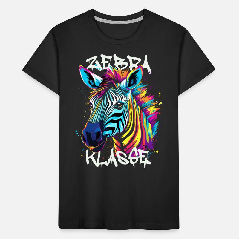 Graffiti Zebraklasse Grundschule Klassentier Zebra Kinder Premium Bio T-Shirt