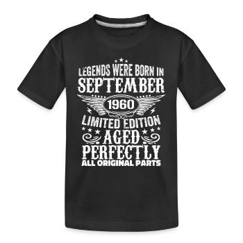 september 1960 Jahrestag september 1960 september - Kinder Premium Bio T-Shirt - Schwarz - Vorne