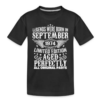 september 1974 Jahrestag september 1974 september - Kinder Premium Bio T-Shirt - Schwarz - Vorne