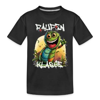 Graffiti Raupenklasse Grundschule Klassentier - Kinder Premium Bio T-Shirt - Schwarz - Vorne