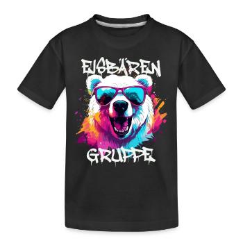 Graffiti Eisbärengruppe Kindergarten Gruppentier - Kinder Premium Bio T-Shirt - Schwarz - Vorne