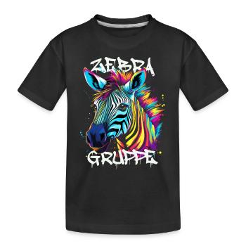 Graffiti Zebragruppe Kindergarten Gruppentier - Kinder Premium Bio T-Shirt - Schwarz - Vorne