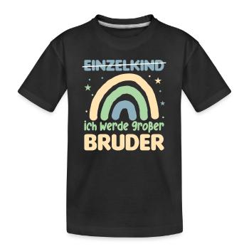 Großer Bruder Regenbogen Süßes Geschwister - Kinder Premium Bio T-Shirt - Schwarz - Vorne