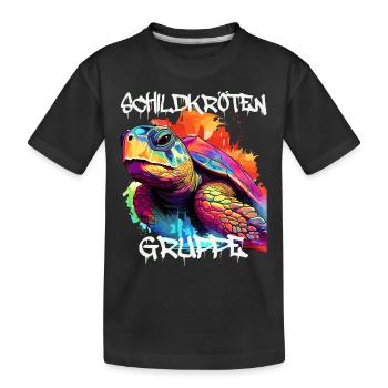 Schildkrötengruppe Kindergarten Gruppentier - Kinder Premium Bio T-Shirt - Schwarz - Vorne