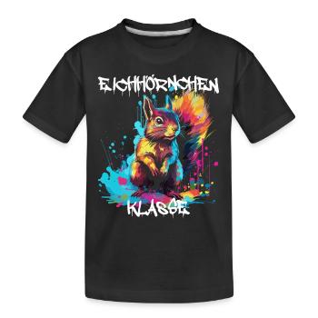 Eichhörnchenklasse Grundschule Klassentier - Kinder Premium Bio T-Shirt - Schwarz - Vorne