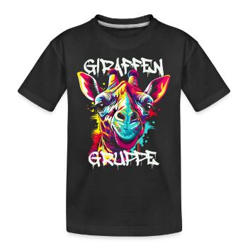 Graffiti Giraffengruppe Kindergarten Gruppentier - Kinder Premium Bio T-Shirt - Schwarz - Vorne