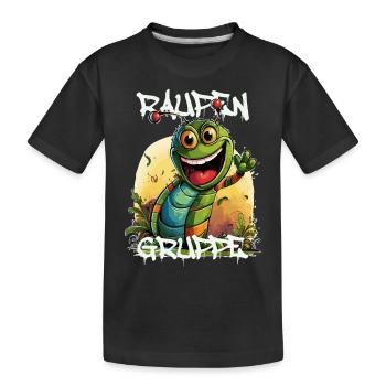 Graffiti Raupengruppe Kindergarten Gruppentier - Kinder Premium Bio T-Shirt - Schwarz - Vorne