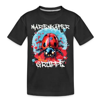 Marienkäfergruppe Kindergarten Gruppentier - Kinder Premium Bio T-Shirt - Schwarz - Vorne