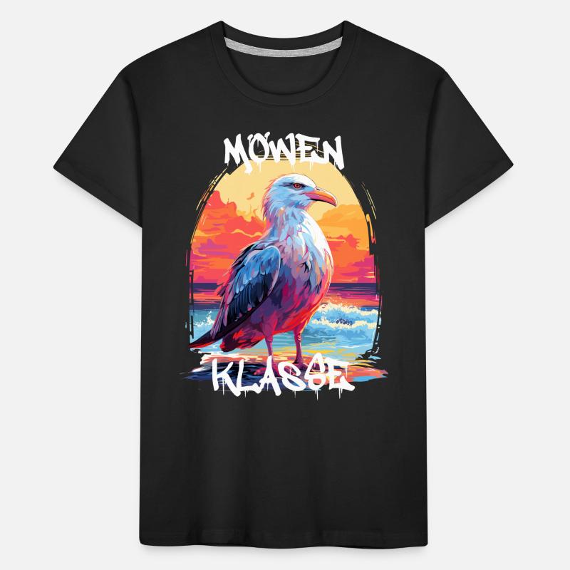 Graffiti Möwenklasse Grundschule Klassentier Möwe Kinder Premium Bio T-Shirt