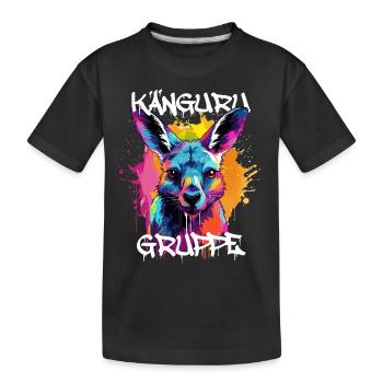 Graffiti Kängurugruppe Kindergarten Gruppentier - Kinder Premium Bio T-Shirt - Schwarz - Vorne