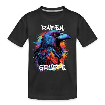 Graffiti Rabengruppe Kindergarten Gruppentier Rabe - Kinder Premium Bio T-Shirt - Schwarz - Vorne