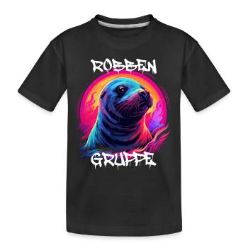 Graffiti Robbengruppe Kindergarten Gruppentier - Kinder Premium Bio T-Shirt - Schwarz - Vorne