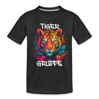 Graffiti Tigergruppe Kindergarten Gruppentier - Kinder Premium Bio T-Shirt - Schwarz - Vorne