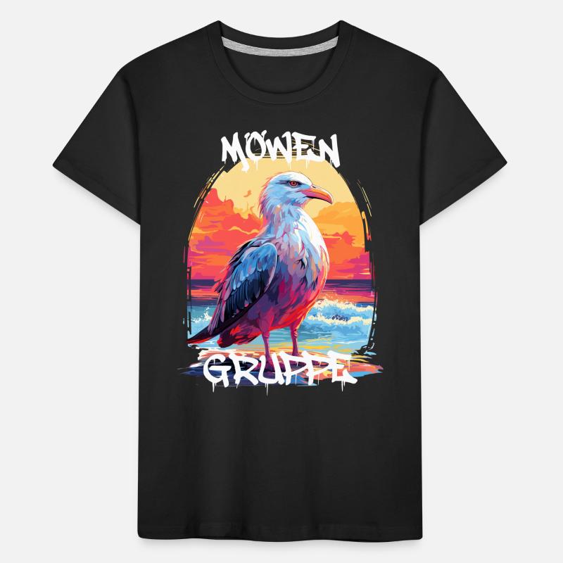Graffiti Möwengruppe Kindergarten Gruppentier Möwe Kinder Premium Bio T-Shirt