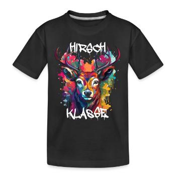 Graffiti Hirschklasse Grundschule Klassentier - Kinder Premium Bio T-Shirt - Schwarz - Vorne