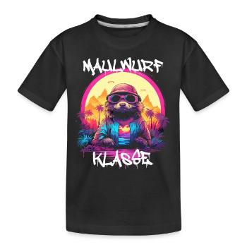 Graffiti Maulwurfklasse Grundschule Klassentier - Kinder Premium Bio T-Shirt - Schwarz - Vorne