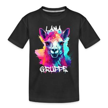 Graffiti Lamagruppe Kindergarten Gruppentier Lama - Kinder Premium Bio T-Shirt - Schwarz - Vorne