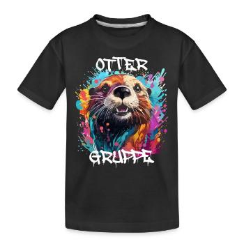 Graffiti Ottergruppe Kindergarten Gruppentier - Kinder Premium Bio T-Shirt - Schwarz - Vorne