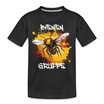 Graffiti Bienengruppe Kindergarten Gruppentier - Kinder Premium Bio T-Shirt - Schwarz - Vorne