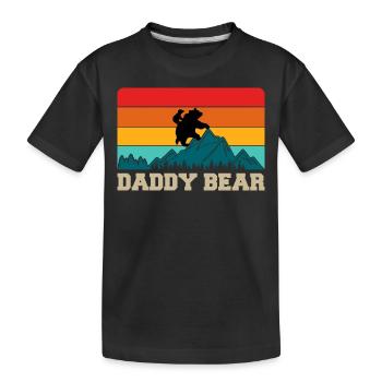 Daddy Bear climb the Mountain in Forest der Bär - Kinder Premium Bio T-Shirt - Schwarz - Vorne