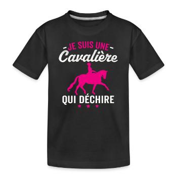 Je suis une cavalière qui déchire - T-shirt bio Premium Enfant - noir - Devant