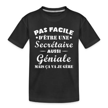 Secrétaire géniale cadeau drôle secrétaire - T-shirt bio Premium Enfant - noir - Devant