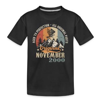 Anniversaire en Novembre 2000 - Novembre 2000 - T-shirt bio Premium Enfant - noir - Devant