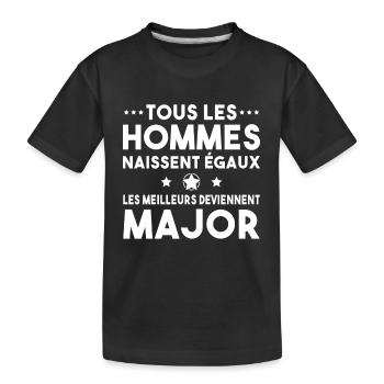 Grade major cadeau drôle militaire armée - T-shirt bio Premium Enfant - noir - Devant