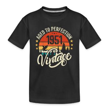 1951 Vintage - Geburtstagsgeschenk 1951 Retro 1951 - Kinder Premium Bio T-Shirt - Schwarz - Vorne