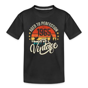 1965 Vintage - Geburtstagsgeschenk 1965 Retro 1965 - Kinder Premium Bio T-Shirt - Schwarz - Vorne