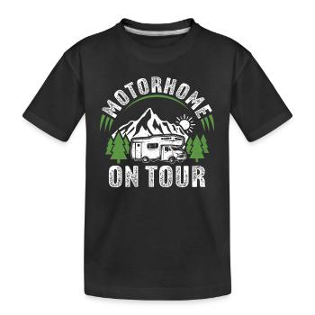Motorhome on Tour - Kids' Premium Organic T-Shirt - black - Front