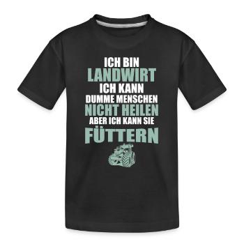 Ich bin Landwirt Landwirtschaft Landwirt Traktor - Kinder Premium Bio T-Shirt - Schwarz - Vorne