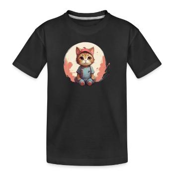 Design de chat mignon - T-shirt bio Premium Enfant - noir - Devant