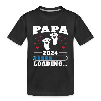 Dad 2024 Funny Father's Day Gift Pregnant - Kids' Premium Organic T-Shirt - black - Front