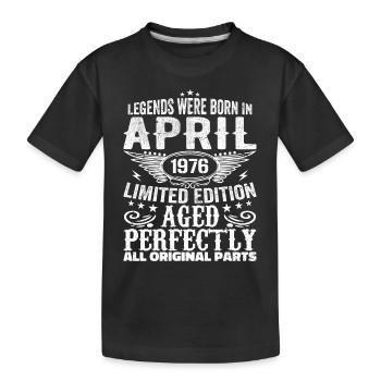 Vintage April 1976 Birthday Gift - Kids' Premium Organic T-Shirt - black - Front