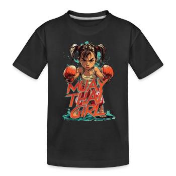 Muay Thai Girl - Für Mädchen die Thai Boxen lieben - Kinder Premium Bio T-Shirt - Schwarz - Vorne